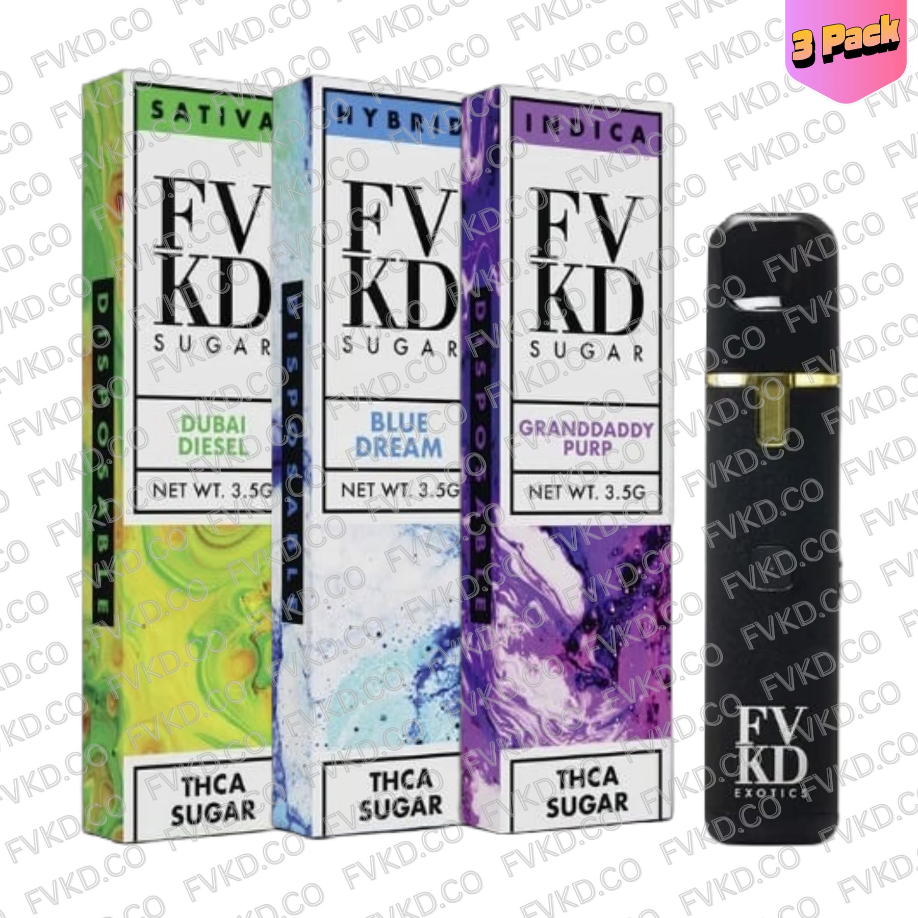 FVKD THCA SUGAR DISPOSABLE | 3.5g. , III FVKD THCA SUGAR DISPOSABLE | 3.5g. , III